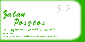 zalan posztos business card